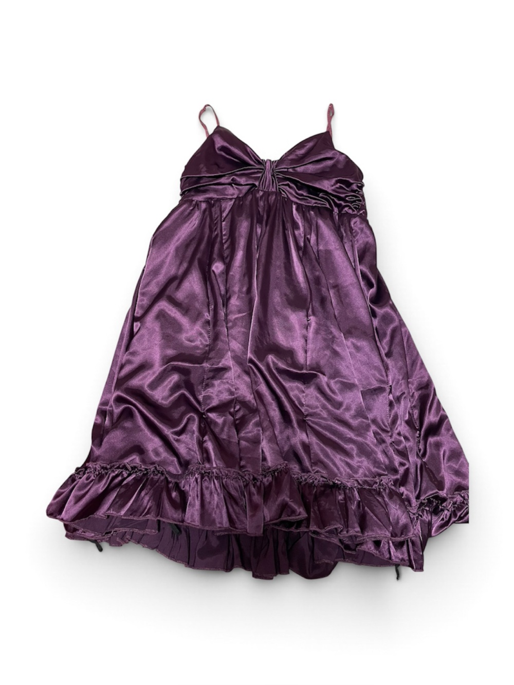 Silky Purple Satin Chemise Nightdress